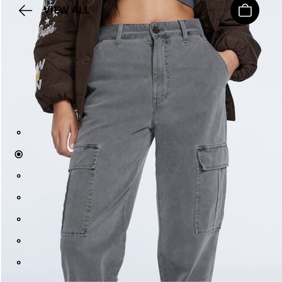 Stradivarius cargo pants in grey straight leg - Picture 4 of 16